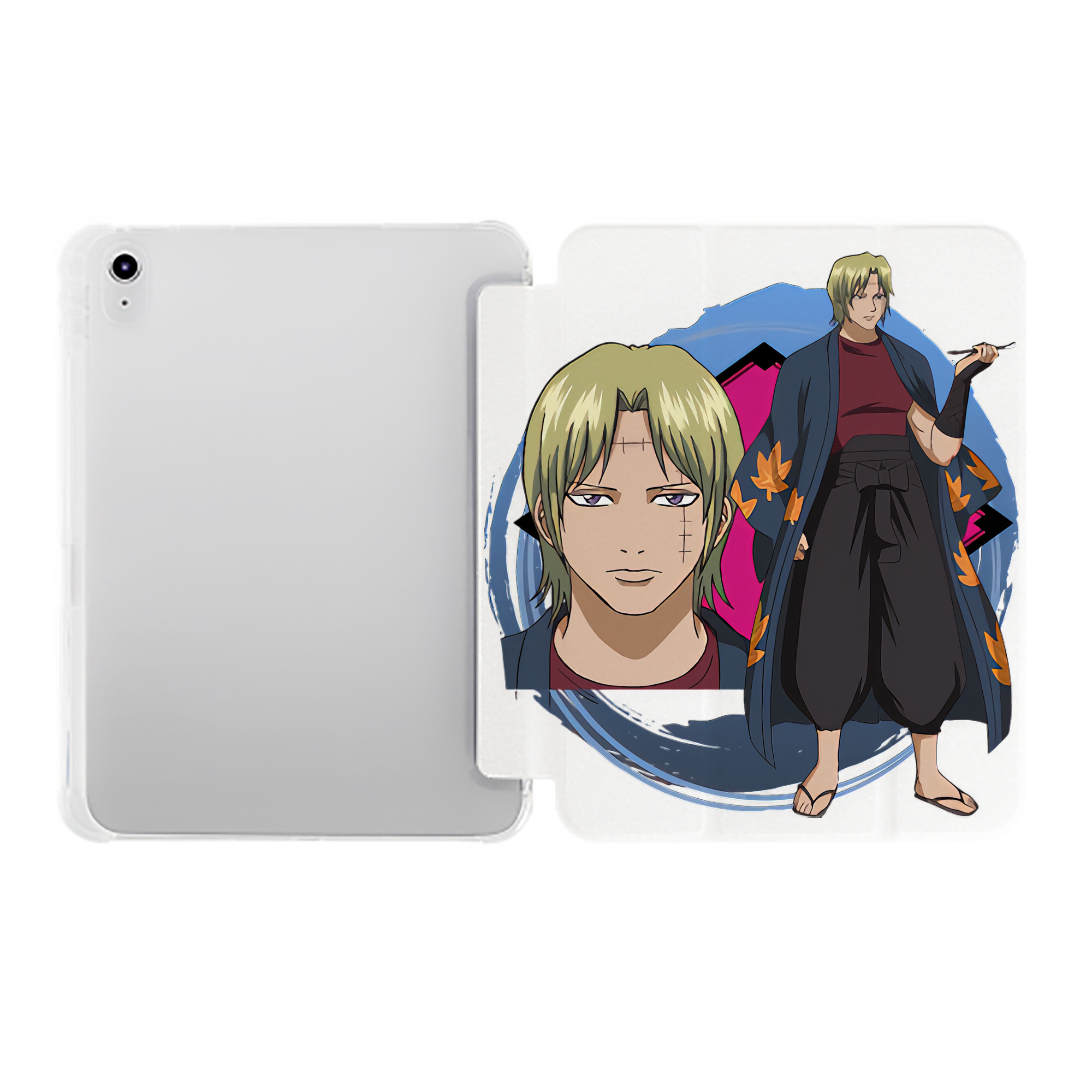 （画像用） ぎんたま 坂田銀時（さかたぎんとき） 神楽 志村新八（しむら しんぱち） GINTAMA Sakata Gintoki Kagura Shimura Shinpachi IPad ケース ペン収納付き 三つ折りスタンド PUレザー×シリコン 対応機種9.5/10.5/10.9インチ